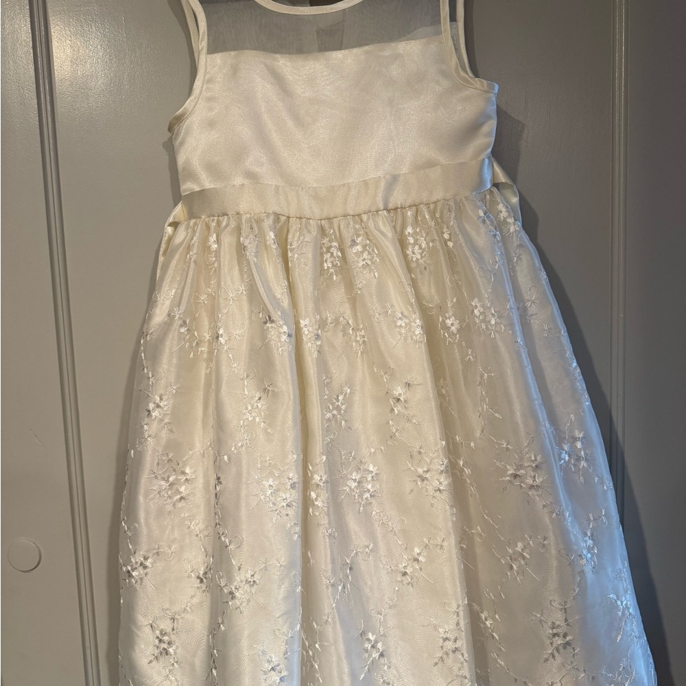 Girls holiday or flower girl dress -creamy white color with cardigan included